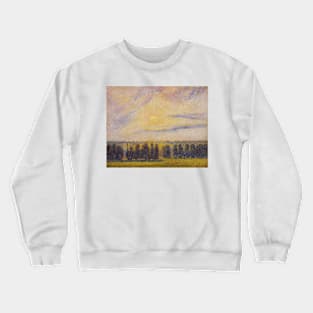 Sunset at Eragny by Camille Pissarro Crewneck Sweatshirt